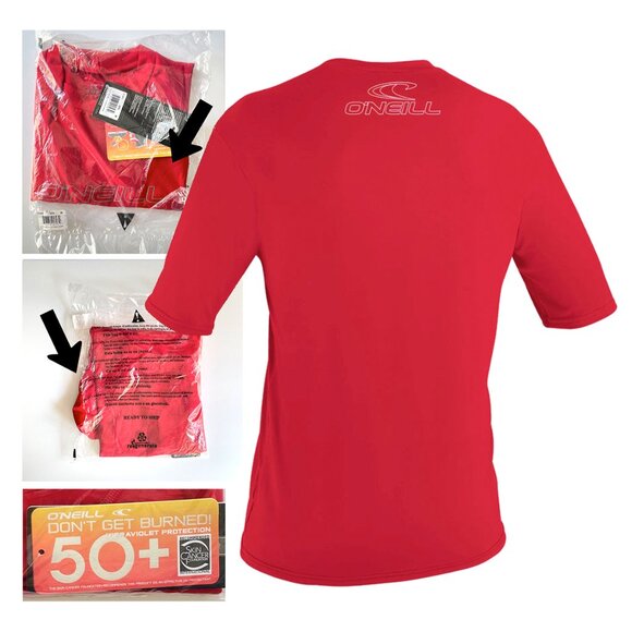 O'Neill Rash Guard UPF 50+ Skins NEW S M Short Sleeve Surf Swim Basic Sun Shirt - Picture 2 of 16